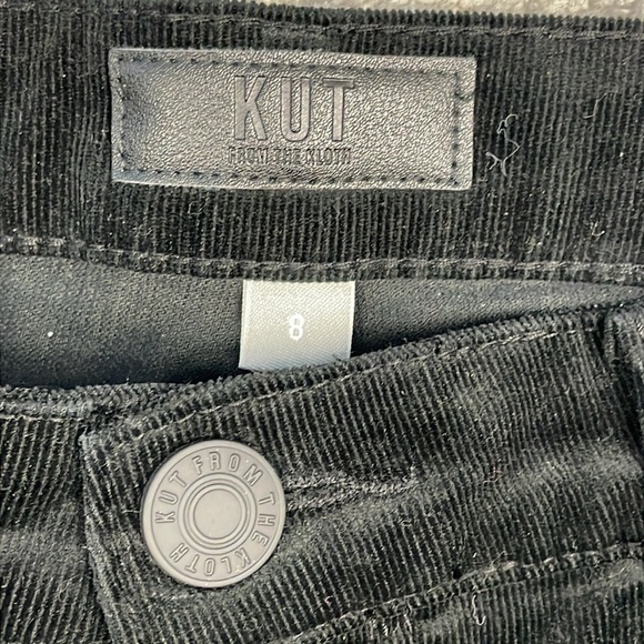 New Kut From The Kloth Rachael Fab Ab Mom Jeans Black Corduroy Pants High Rise 8 - Picture 6 of 11